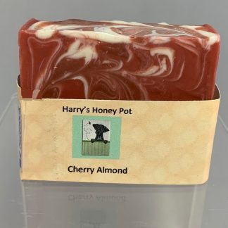 Cherry Almond Soap, red with white swirls