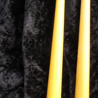 pair of beeswax taper candles