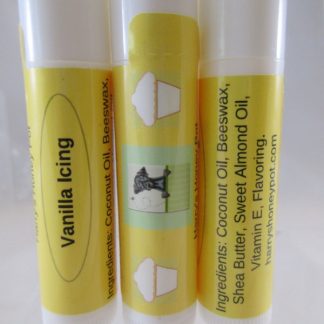 homemade vanilla icing lip balm chapstick makes a great gift idea